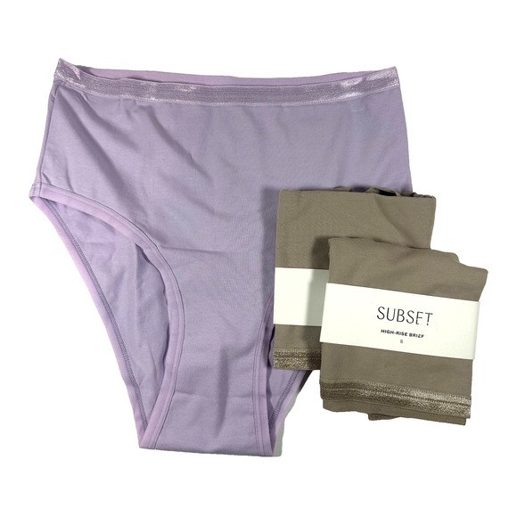 Subset Women's Organic Cotton Underwear Size Small LOT of 3 High-Rise Brief NWT! - Picture 1 of 9